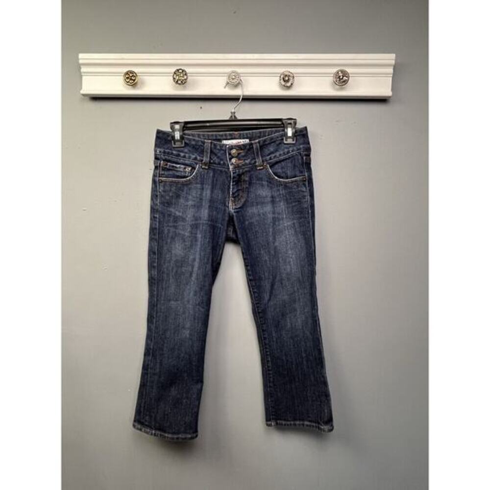 Red Engine Vintage Jeans Women's size 27‎ Cropped Dark Wash Denim Stretch Blue